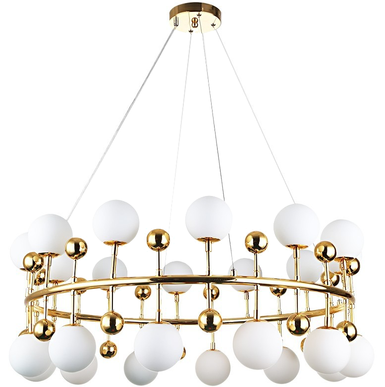 Люстра Milk Bubble Ring Chandelier Глянцевое золото Белый Люстра Milk Bubble Ring Chandelier Глянцевое золото Белый в Грозном | Loft Concept