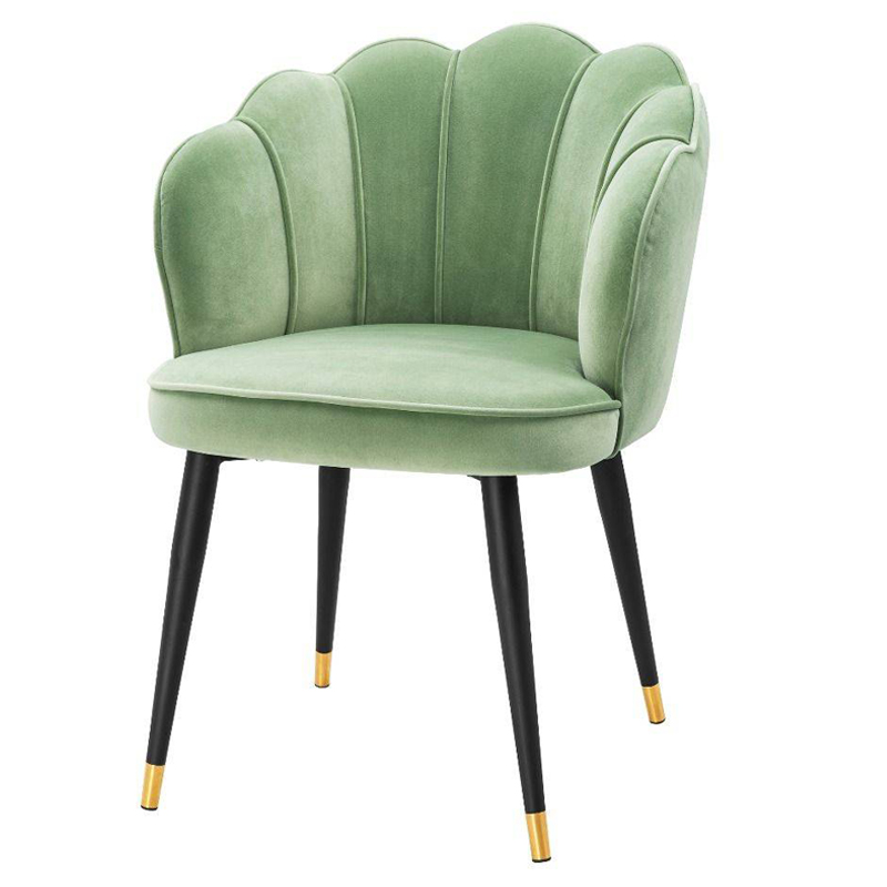 Стул Eichholtz Dining Chair Bristol pistache green Зеленый шалфей Черный Латунь Стул Eichholtz Dining Chair Bristol pistache green Зеленый шалфей Черный Латунь в Грозном | Loft Concept