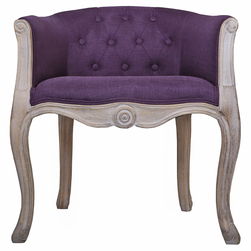 Кресло низкое в стиле прованс Louis French Armchair purple flax Фиолетовый Бежево-серый Кресло низкое в стиле прованс Louis French Armchair purple flax Фиолетовый Бежево-серый в Грозном | Loft Concept