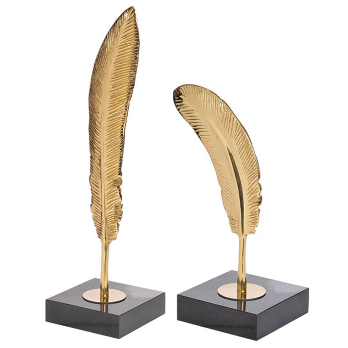 Статуэтка Feather Gold Золотой Черный Статуэтка Feather Gold Золотой Черный в Грозном | Loft Concept