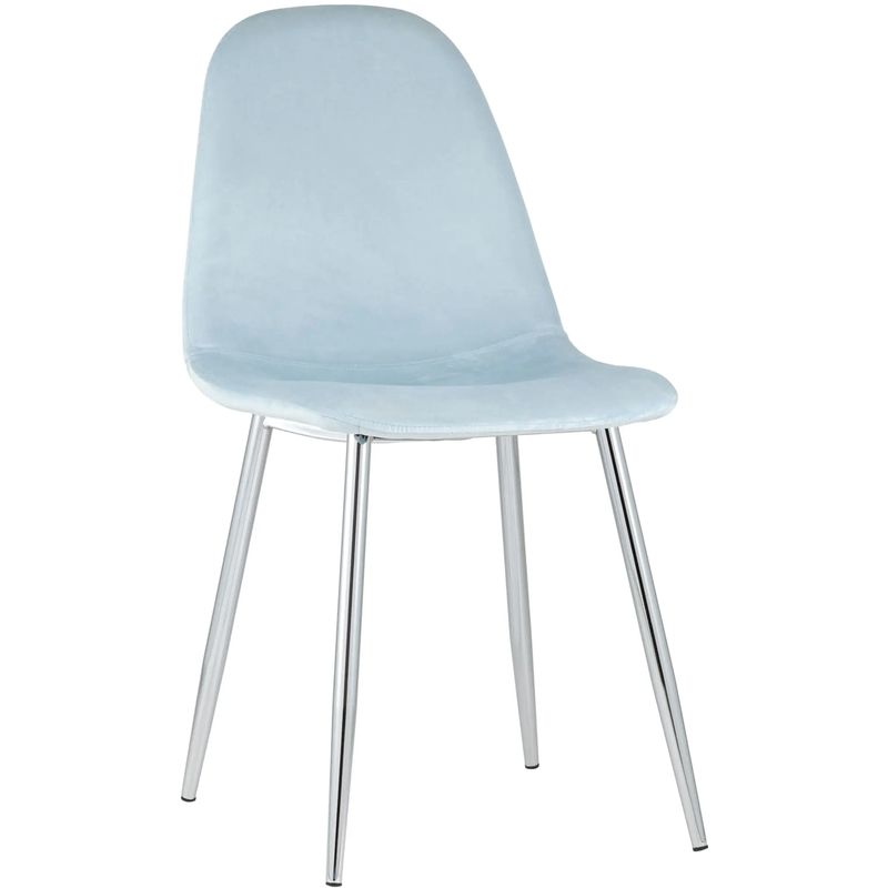 Стул Archie Chair Пастельно-Голубой Велюр Хромированные ножки Голубой пастельный Серебряный Стул Archie Chair Пастельно-Голубой Велюр Хромированные ножки Голубой пастельный Серебряный в Грозном | Loft Concept