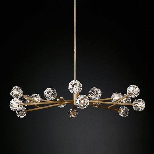 Люстра RH Boule De Cristal Round Chandelier 48 Латунь Черный Люстра RH Boule De Cristal Round Chandelier 48 Латунь Черный в Грозном | Loft Concept