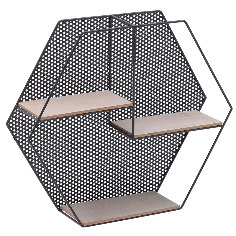 Полка Perforation Loft Shelf Бежево-серый Черный Полка Perforation Loft Shelf Бежево-серый Черный в Грозном | Loft Concept