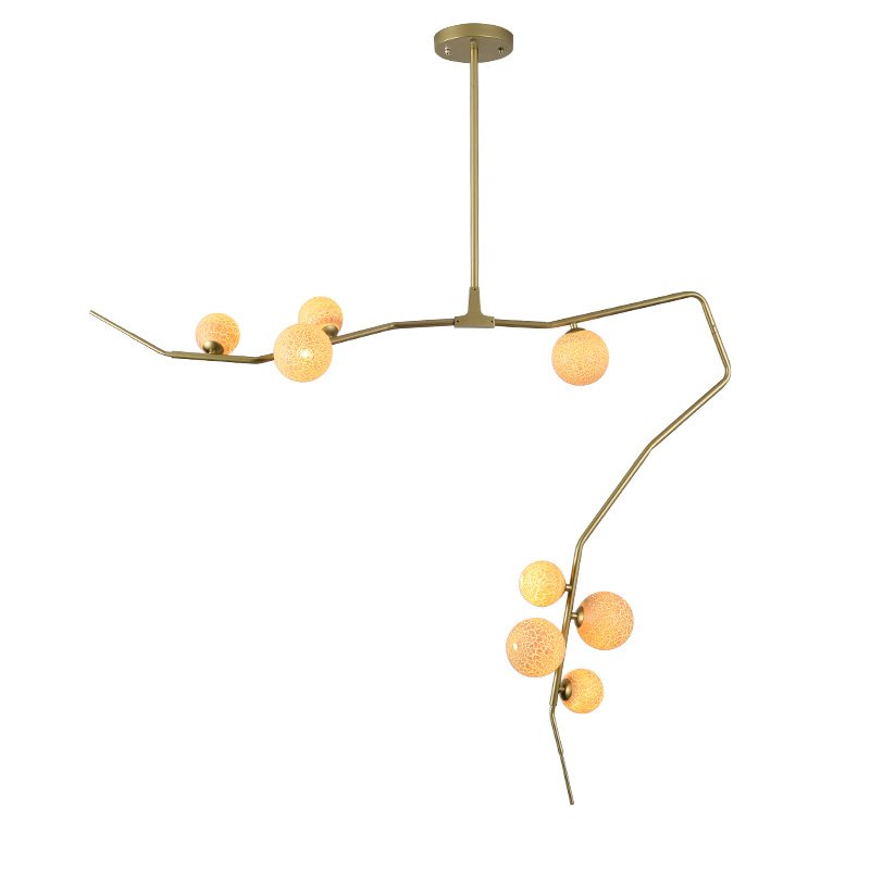 Люстра 8-GLOBE CHERRYBOMB CHANDELIER Бежевый Латунь Люстра 8-GLOBE CHERRYBOMB CHANDELIER Бежевый Латунь в Грозном | Loft Concept