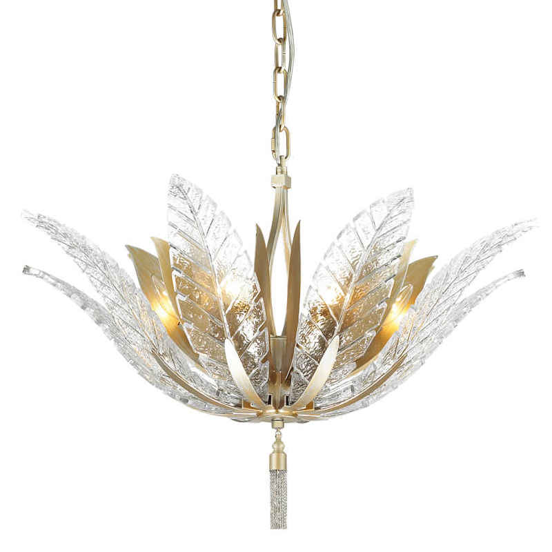 Люстра Glass Petals Chandelier 75 Золотой Прозрачный (Transparent) Люстра Glass Petals Chandelier 75 Золотой Прозрачный (Transparent) в Грозном | Loft Concept