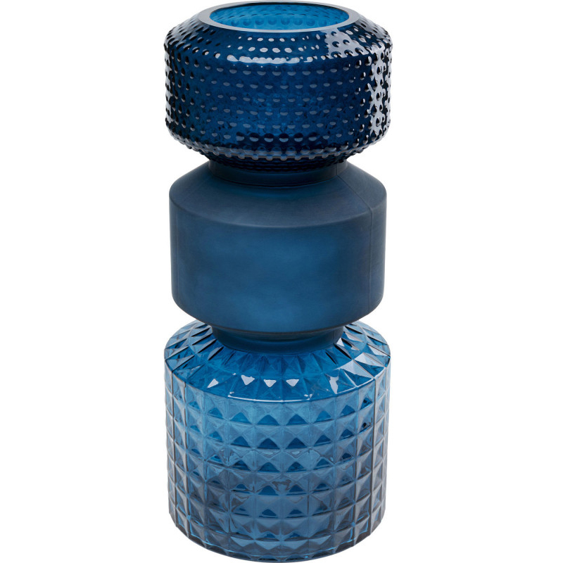 Ваза Geometric Blue Glass Vase 42 Синий Ваза Geometric Blue Glass Vase 42 Синий в Грозном | Loft Concept