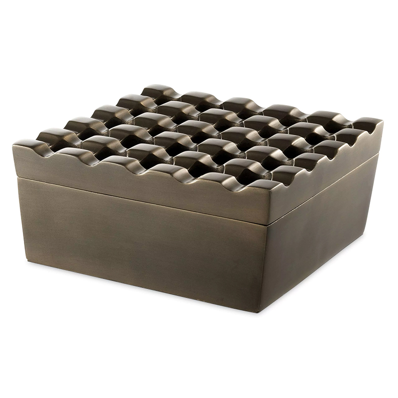 Пепельница Eichholtz Ashtray Deluxe Винтажная латунь Пепельница Eichholtz Ashtray Deluxe Винтажная латунь в Грозном | Loft Concept