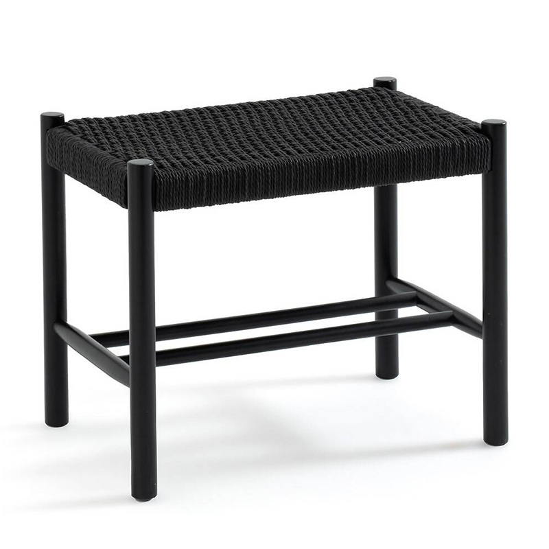 Банкетка Enzo Wicker Black Banquet mini Черный Банкетка Enzo Wicker Black Banquet mini Черный в Грозном | Loft Concept