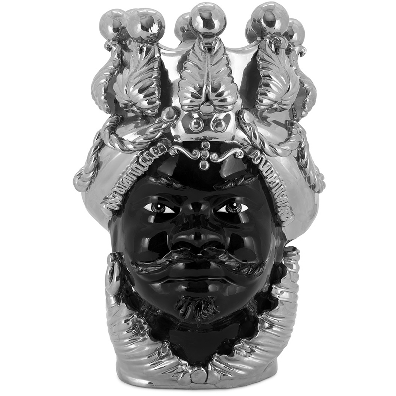 Ваза VASE MORO MAN BIG DREAMS silver Черный Серебряный Ваза VASE MORO MAN BIG DREAMS silver Черный Серебряный в Грозном | Loft Concept