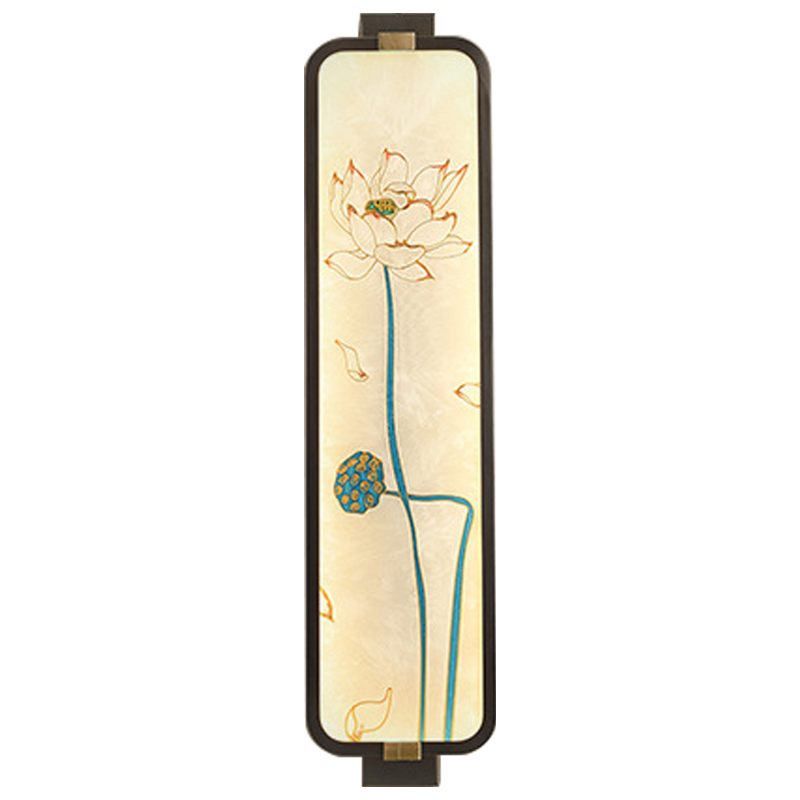 Настенный светильник Lotus Oriental Scenes Wall Lamp Темная медь Бежевый Мульти Настенный светильник Lotus Oriental Scenes Wall Lamp Темная медь Бежевый Мульти в Грозном | Loft Concept