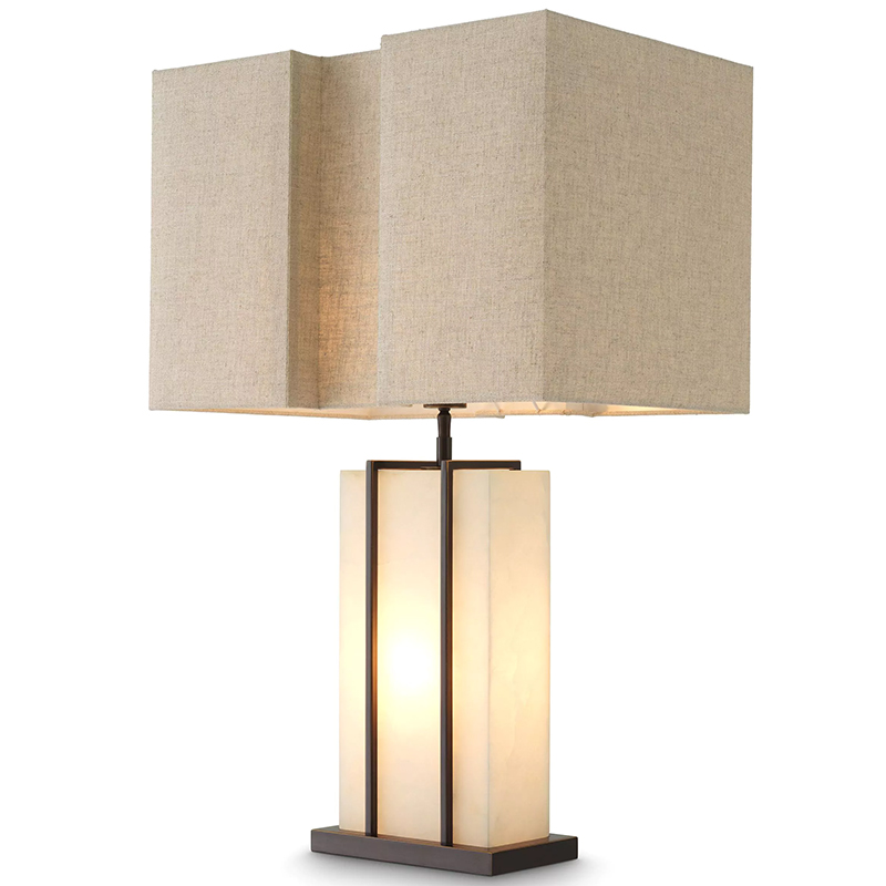 Настольная лампа Eichholtz Table Lamp Graham Темная бронза Бежево-серый Кремовый Настольная лампа Eichholtz Table Lamp Graham Темная бронза Бежево-серый Кремовый в Грозном | Loft Concept
