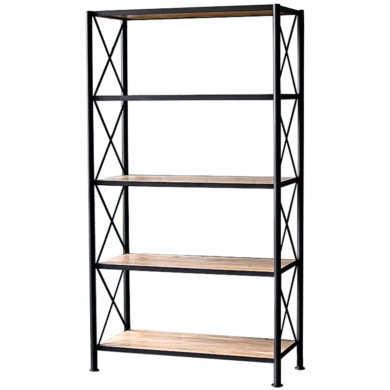 Стеллаж Buckley Industrial Metal Rust Rack Черный Древесина Стеллаж Buckley Industrial Metal Rust Rack Черный Древесина в Грозном | Loft Concept