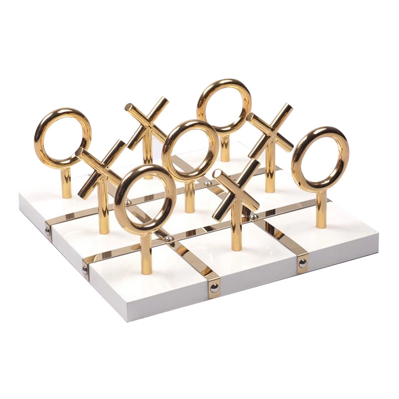 Игра Tic-tac-toe white Белый Глянцевое золото Игра Tic-tac-toe white Белый Глянцевое золото в Грозном | Loft Concept