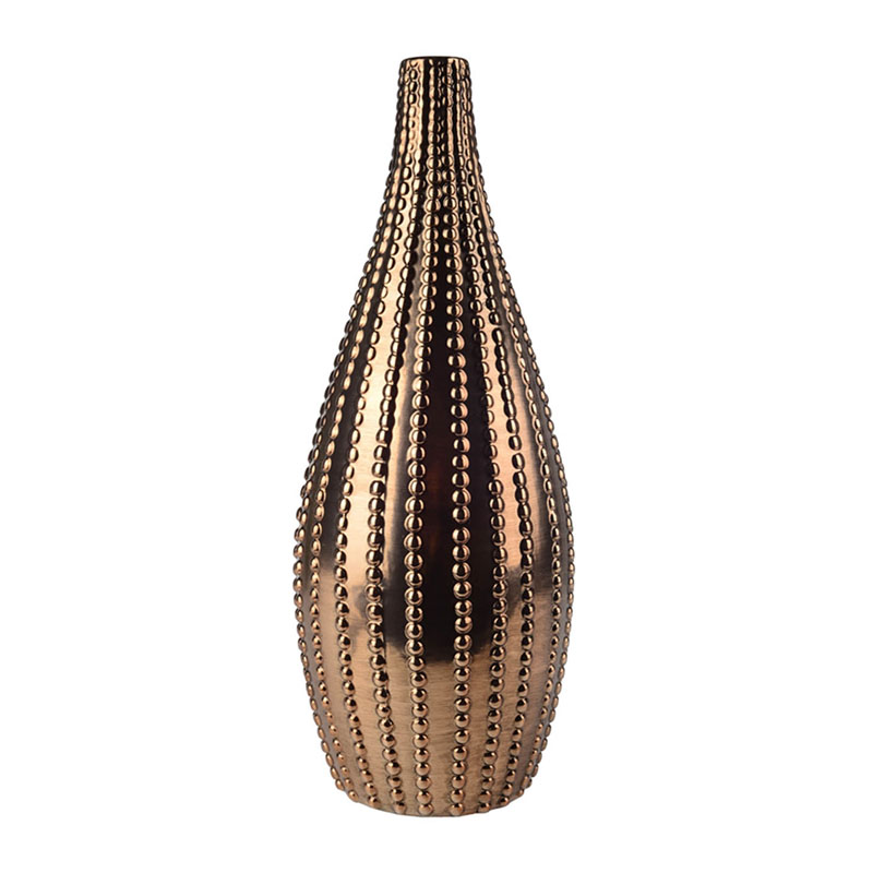 Ваза Ribbed Vase Narrow Throat bronze-gold 38 Ваза Ribbed Vase Narrow Throat bronze-gold 38 в Грозном | Loft Concept