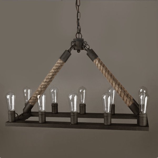 Люстра Square Mini 10 Loft Rope Light Коричневый в Грозном | Loft Concept 