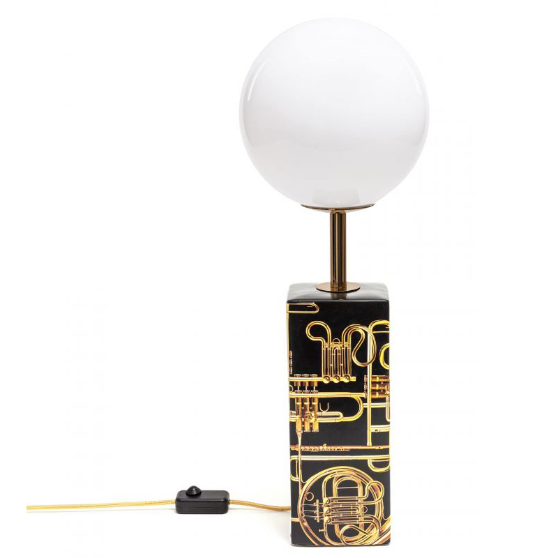 Настольная лампа Seletti Table Lamp Trumpets Черный Белый Золотой Настольная лампа Seletti Table Lamp Trumpets Черный Белый Золотой в Грозном | Loft Concept