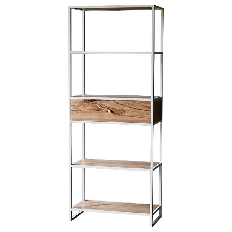 Стеллаж Reeve Industrial Metal Rust Rack Древесина Белый Стеллаж Reeve Industrial Metal Rust Rack Древесина Белый в Грозном | Loft Concept