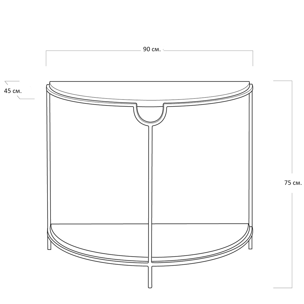 Консоль полукруглая с 2-мя полками Semicircular Console Консоль полукруглая с 2-мя полками Semicircular Console в Грозном