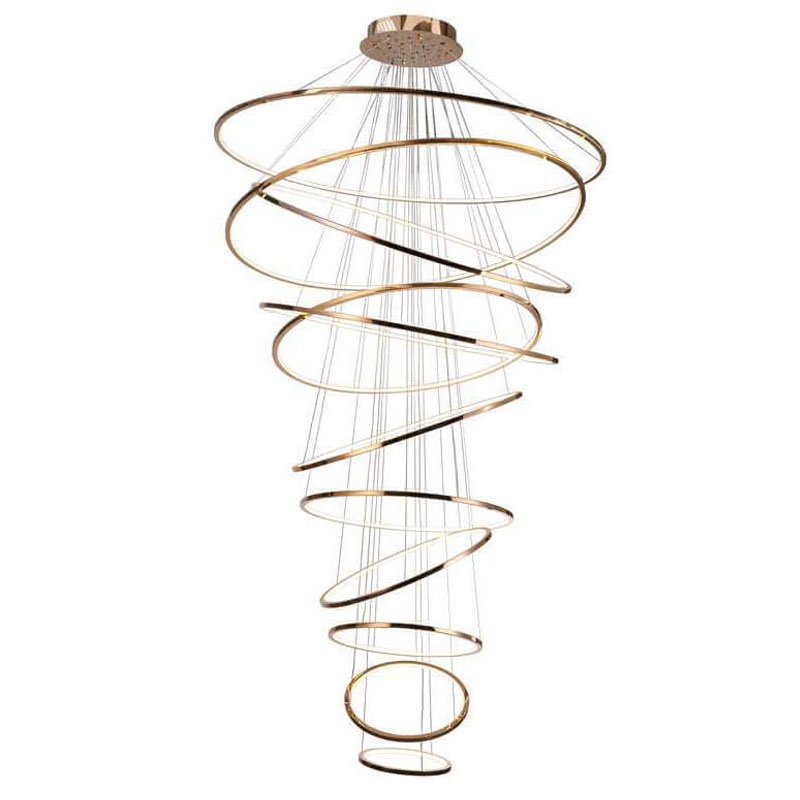 Люстра Композиция из 11 колец Ring Horizontal Chandelier Gold Золотой Розовое золото Люстра Композиция из 11 колец Ring Horizontal Chandelier Gold Золотой Розовое золото в Грозном | Loft Concept