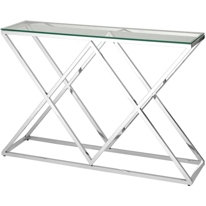 Консоль Geometry Rhombus Silver Серебряный Прозрачное Стекло Консоль Geometry Rhombus Silver Серебряный Прозрачное Стекло в Грозном | Loft Concept