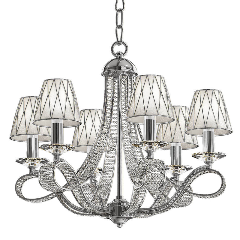 Люстра Franseza Chandelier chrome 67 Хром Белый Люстра Franseza Chandelier chrome 67 Хром Белый в Грозном | Loft Concept