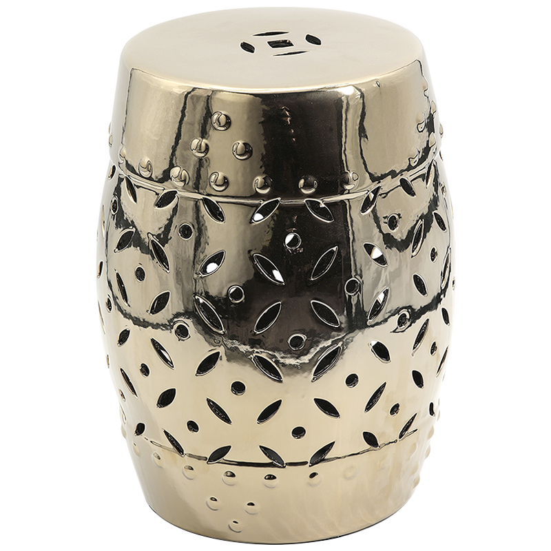 Керамический табурет Coin Lattice Garden Stool - Gold Глянцевое золото Керамический табурет Coin Lattice Garden Stool - Gold Глянцевое золото в Грозном | Loft Concept