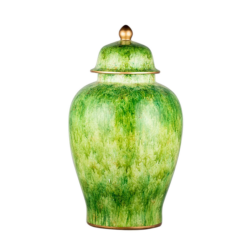 Ваза Vase Gold Edging 60 Зеленый Золотой Ваза Vase Gold Edging 60 Зеленый Золотой в Грозном | Loft Concept