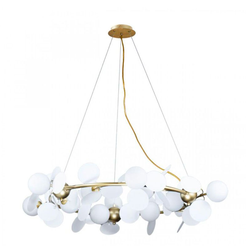 Люстра MATISSE Chandelier circle White диаметр 105 Белый Золотой Люстра MATISSE Chandelier circle White диаметр 105 Белый Золотой в Грозном | Loft Concept