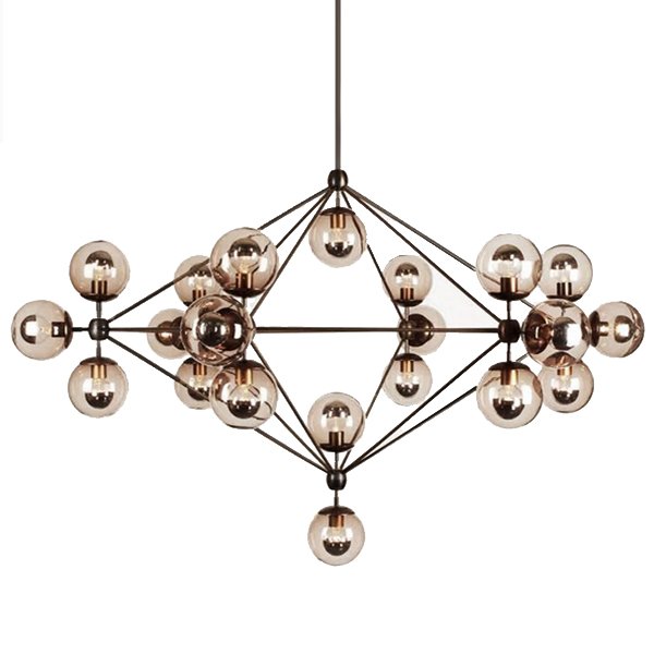 Люстра Modo Chandelier 21 Globes Дымчатый (Smoke) Люстра Modo Chandelier 21 Globes Дымчатый (Smoke) в Грозном | Loft Concept