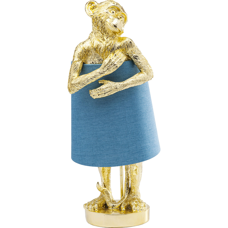 Настольная лампа Golden Monkey Hugging Lampshade Золотой Светло-синий Настольная лампа Golden Monkey Hugging Lampshade Золотой Светло-синий в Грозном | Loft Concept