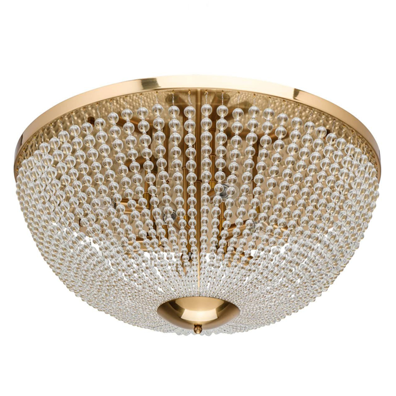 Потолочный светильник Virginia Clear Beads ceiling Gold L Золотой Прозрачное Стекло Потолочный светильник Virginia Clear Beads ceiling Gold L Золотой Прозрачное Стекло в Грозном | Loft Concept