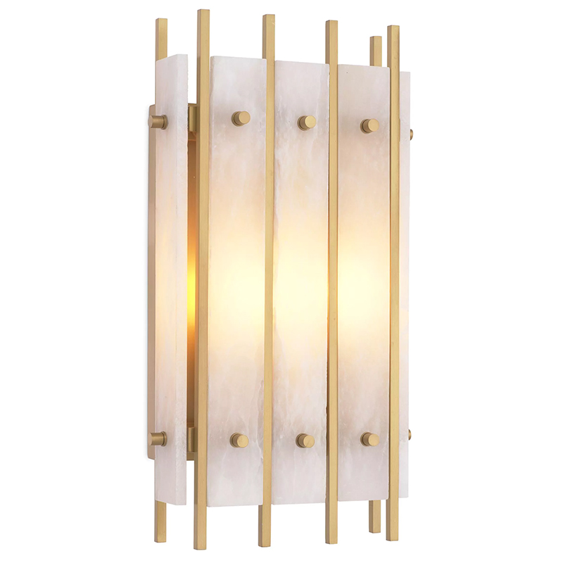 Бра Eichholtz Wall Lamp Sparks S Alabaster Латунь Бежевый Белый Мрамор Bianco Бра Eichholtz Wall Lamp Sparks S Alabaster Латунь Бежевый Белый Мрамор Bianco в Грозном | Loft Concept