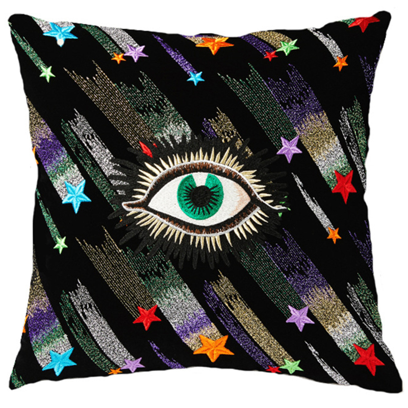 Декоративная подушка Стиль Gucci Starfall Eye Черный Мульти Декоративная подушка Стиль Gucci Starfall Eye Черный Мульти в Грозном | Loft Concept