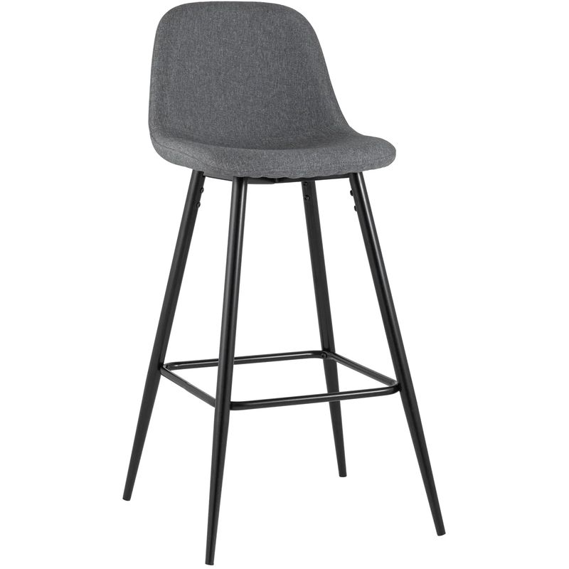 Барный Стул Archie Chair Серая Рогожка Серый Черный Барный Стул Archie Chair Серая Рогожка Серый Черный в Грозном | Loft Concept