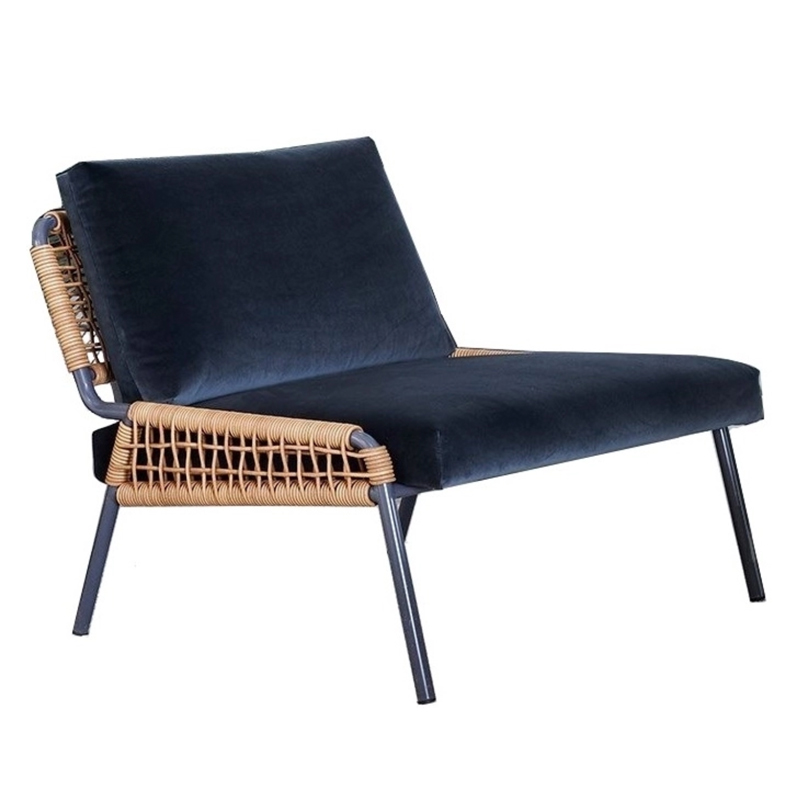 Кресло Patio Lounge Chair Сапфирово-синий Черный Древесина Кресло Patio Lounge Chair Сапфирово-синий Черный Древесина в Грозном | Loft Concept