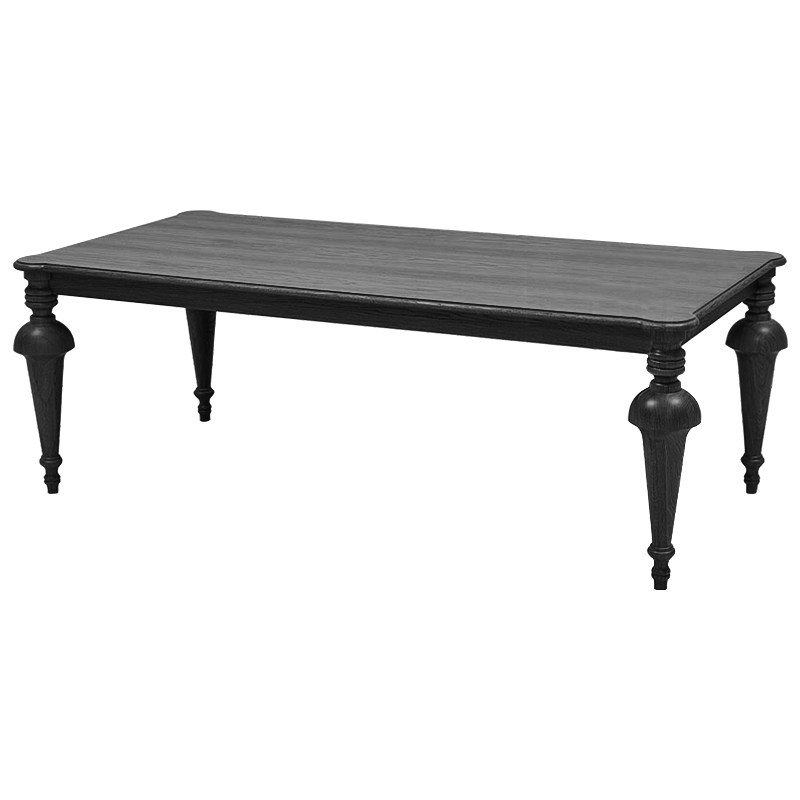 Обеденный деревянный стол Kelise Black Dinner Table Чёрный Черный Обеденный деревянный стол Kelise Black Dinner Table Чёрный Черный в Грозном | Loft Concept