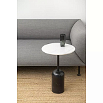 Кофейный столик с белой мраморной столешницей на черном основании Tall Coffee Black and White Table варинант исполнения - 2 | Loft Concept в Грозном
