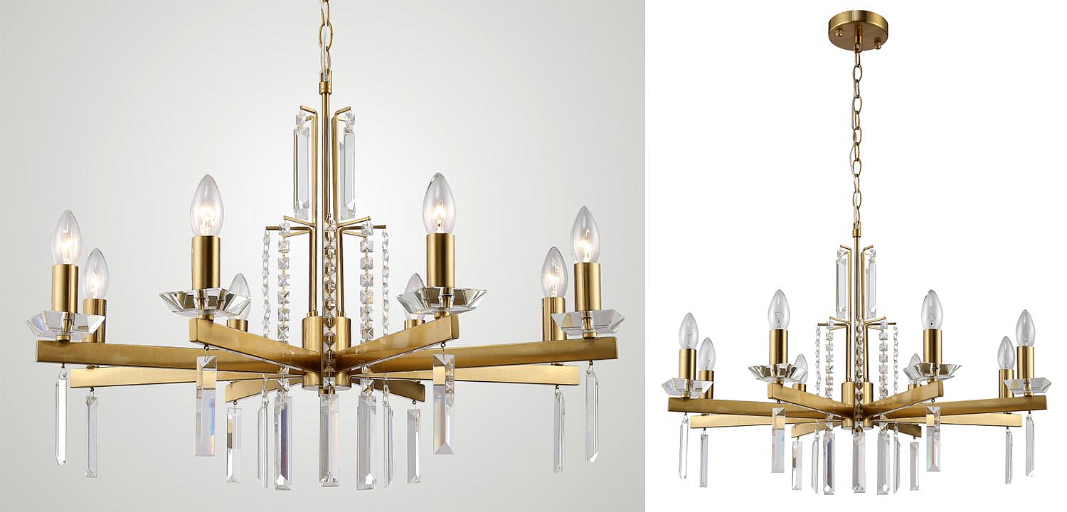 Люстра Vivien Crystal Brass Chandelier 8 Люстра Vivien Crystal Brass Chandelier 8 - Loft-Concept в Грозном