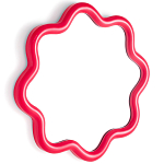 Настенное зеркало с волнистой рамой Mune Mirror Red варинант исполнения - 2 | Loft Concept в Грозном