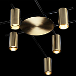 Потолочный светильник с 8-ю цилиндрическими плафонами цвета латунь TRIBES CHANDELIER варинант исполнения - 4 | Loft Concept в Грозном