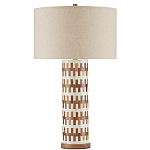 Настольная лампа с узором вдоль колоннообразного основания Brick Surface варинант исполнения - 3 | Loft Concept в Грозном