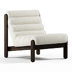 Кресло с деревянным каркасом и обивкой из белой ткани букле Medieval Furniture варинант исполнения - 2 | Loft Concept в Грозном