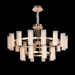 Люстра двухъярусная круглая с текстурными цилиндрическими плафонами Glimpse варинант исполнения - 9 | Loft Concept в Грозном