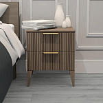 Тумба прикроватная коричневая с двумя ящиками Harper Line варинант исполнения - 1 | Loft Concept в Грозном