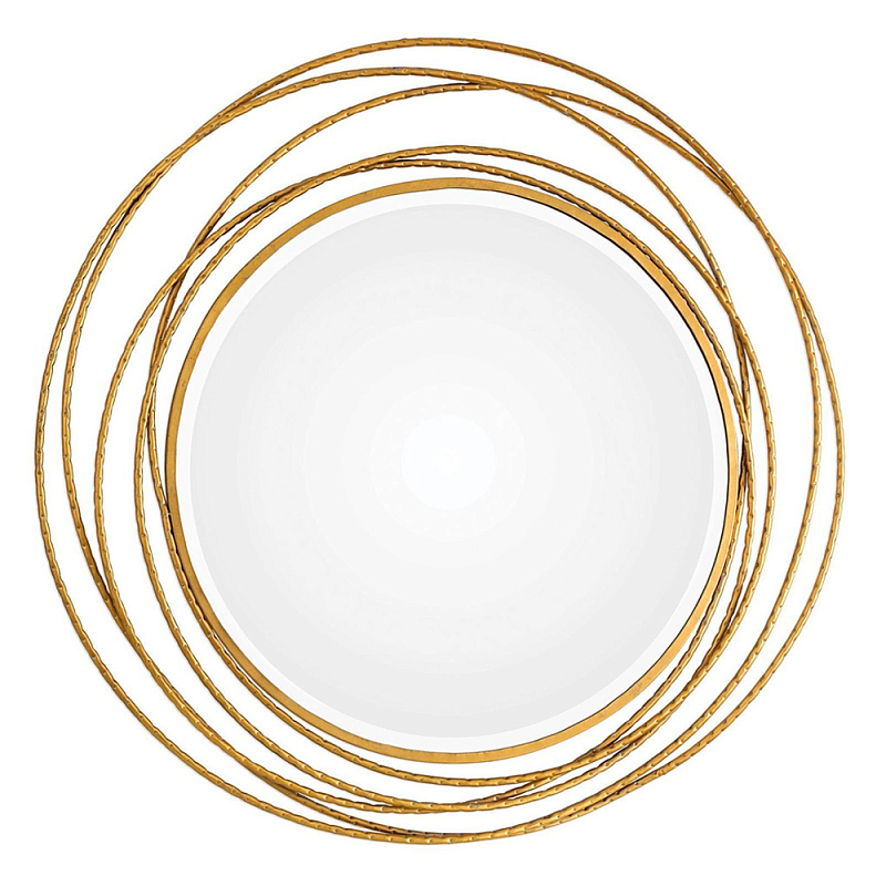 Золотое настенное круглое зеркало Golden Orbit Золотой в Грозном | Loft Concept 