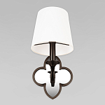 Бра с белым текстильным абажуром и декоративным основанием в виде четырехлистника с зеркальной вставкой Vitorino варинант исполнения - 3 | Loft Concept в Грозном