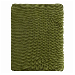 Плед из хлопка жемчужной вязки оливкового цвета Waffle Comfort варинант исполнения - 4 | Loft Concept в Грозном