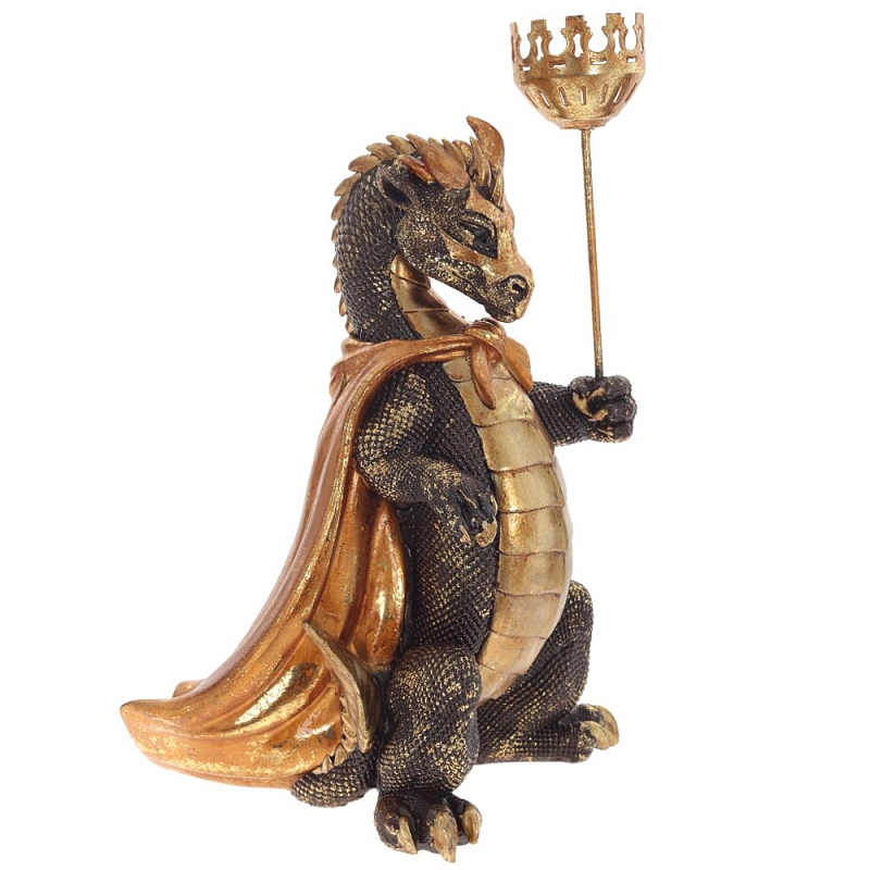 Подсвечник в виде дракона Dragon candlestick Gold Золотой Черный Подсвечник в виде дракона Dragon candlestick Gold Золотой Черный в Грозном | Loft Concept