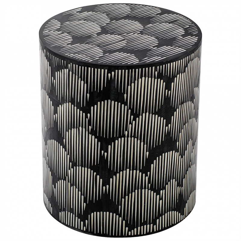 Табурет Black&white Indian Bone Inlay stool Черно-белый Табурет Black&white Indian Bone Inlay stool Черно-белый в Грозном | Loft Concept