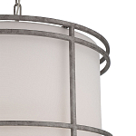 Подвесной светильник в виде барабана с тканевым абажуром и металлическим каркасом Warm Glow варинант исполнения - 1 | Loft Concept в Грозном